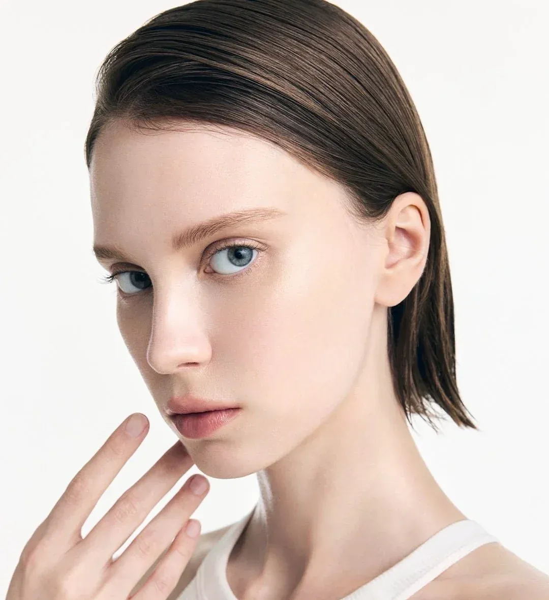 Model in a beauty test shoot